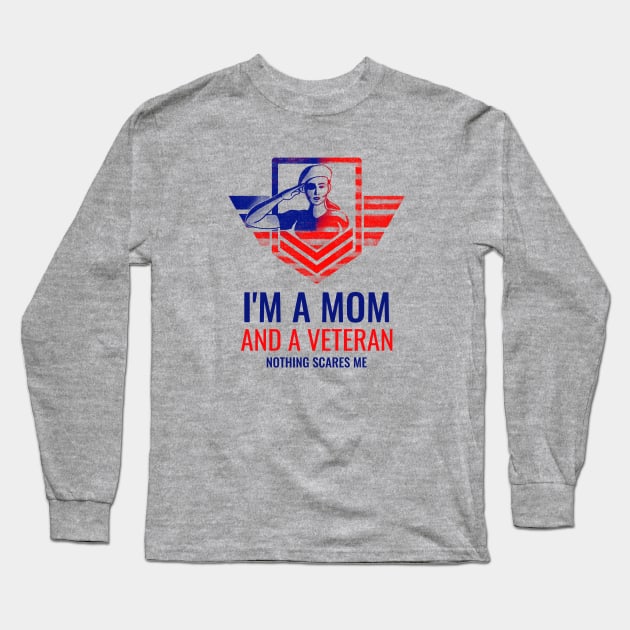 Veteran Mom Long Sleeve T-Shirt by mooby21